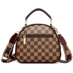 Wide strap checkered pattern designer bag - Image 3