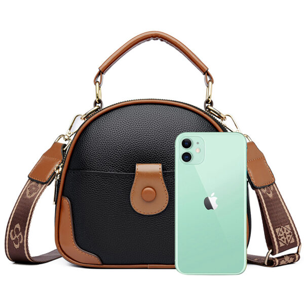 Wide strap round pattern designer bag - Image 2