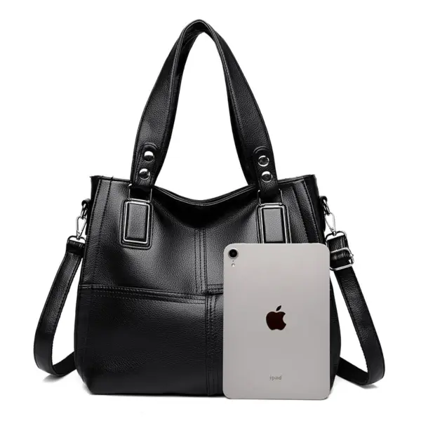 Women soft leather large capacity shoulder tote bag - Image 5