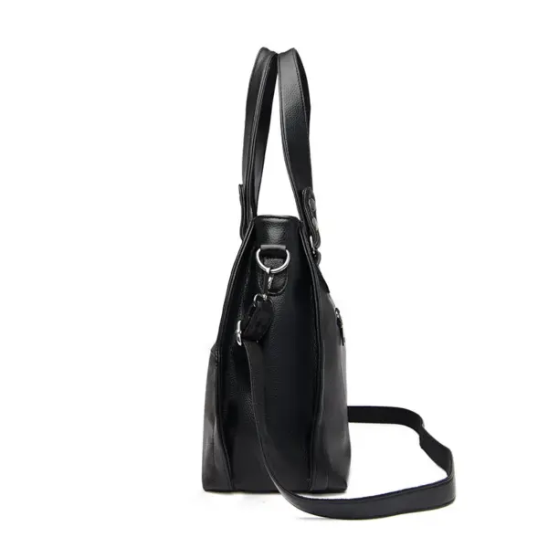 Women soft leather large capacity shoulder tote bag - Image 7