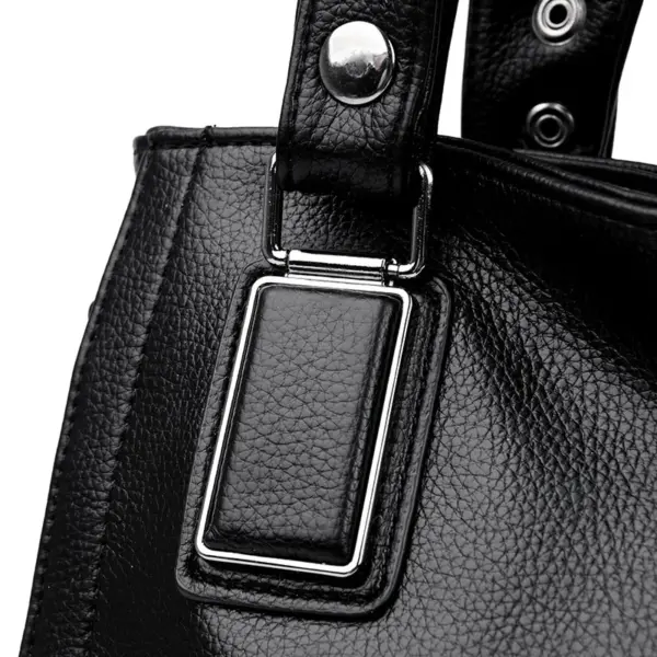 Women soft leather large capacity shoulder tote bag - Image 10