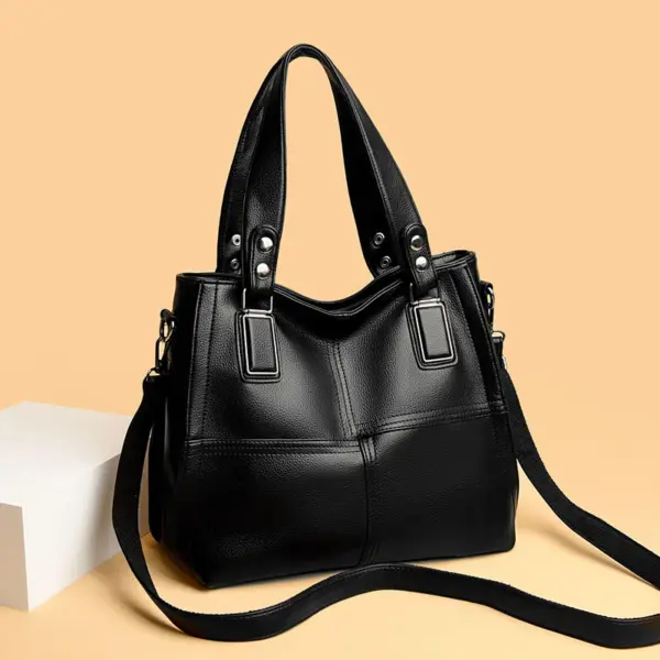 Women soft leather large capacity shoulder tote bag - Image 17