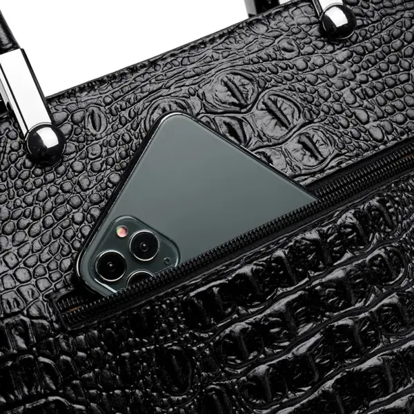 Crocodile embossed pattern luxury tote bag - Image 9