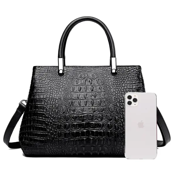 Crocodile embossed pattern luxury tote bag - Image 2
