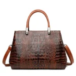 Crocodile embossed pattern luxury tote bag