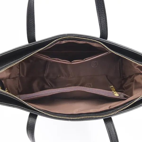 Large capacity vegan leather elegant tote bag - Image 2