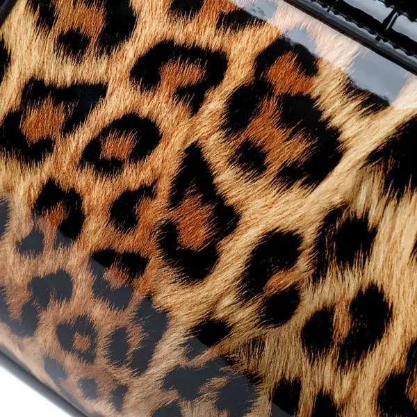 Vintage Leopard Print luxury bright leather tote bag - Image 10