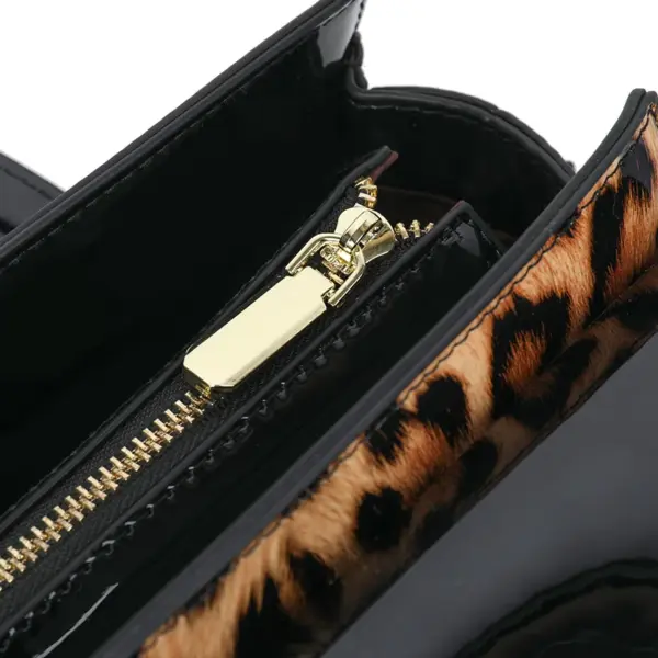 Vintage Leopard Print luxury bright leather tote bag - Image 11