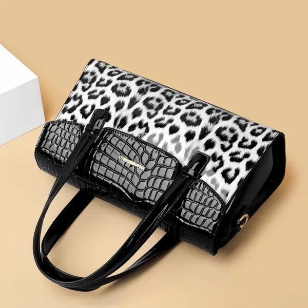 Vintage Leopard Print luxury bright leather tote bag - Image 18