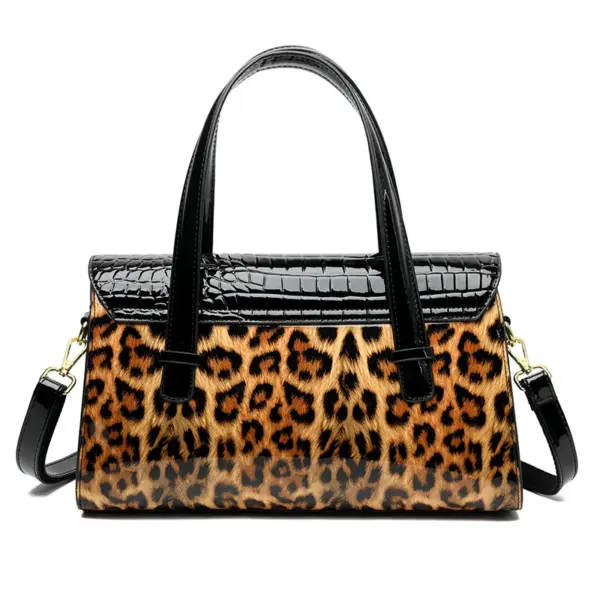 Vintage Leopard Print luxury bright leather tote bag - Image 6