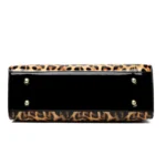 Vintage Leopard Print luxury bright leather tote bag - Image 7