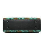 Vintage luxury flower embossed shoulder tote bag - Image 15