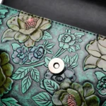 Vintage luxury flower embossed shoulder tote bag - Image 19