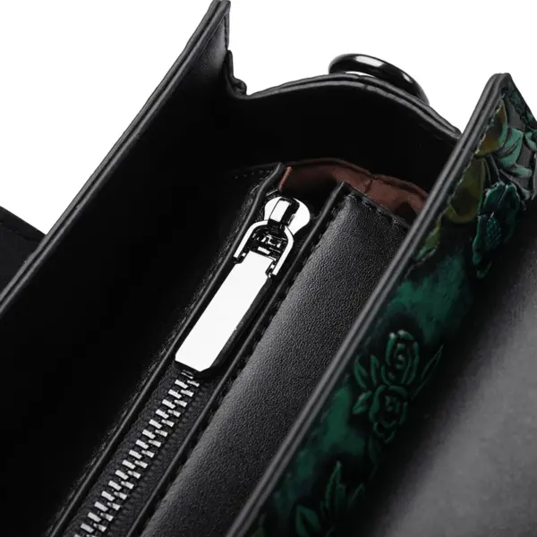 Vintage luxury flower embossed shoulder tote bag - Image 20