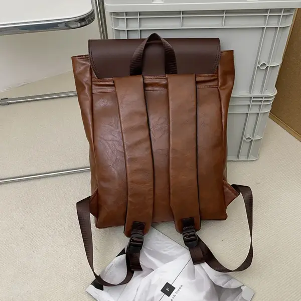 Vintage style high quality leather backpack - Image 8