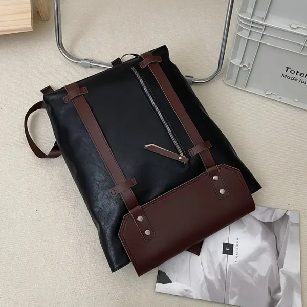 Vintage style high quality leather backpack - Image 4