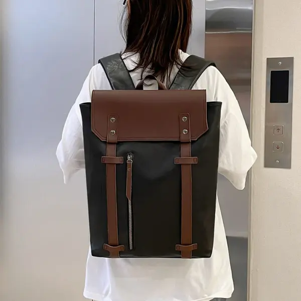 Vintage style high quality leather backpack - Image 12
