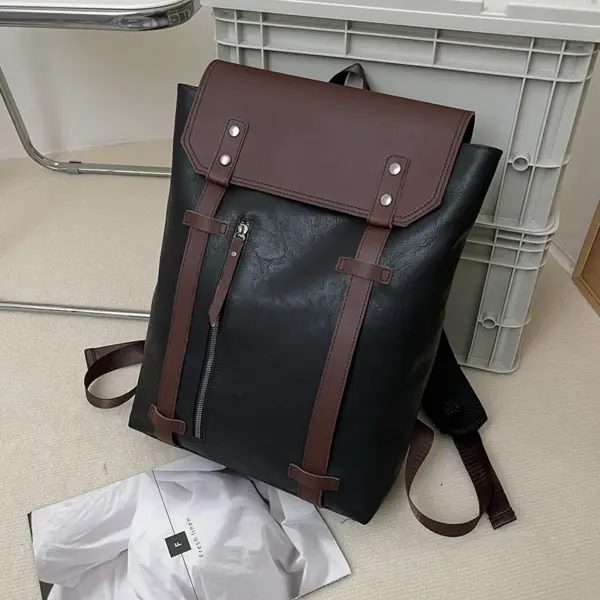 Vintage style high quality leather backpack - Image 6