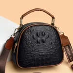Croc embossed round pattern designer handbag - Image 8