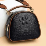 Croc embossed round pattern designer handbag - Image 9