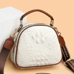 Croc embossed round pattern designer handbag - Image 11