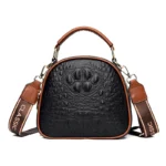 Croc embossed round pattern designer handbag