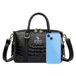 Women cocodile embossed designer tote bag - Image 2