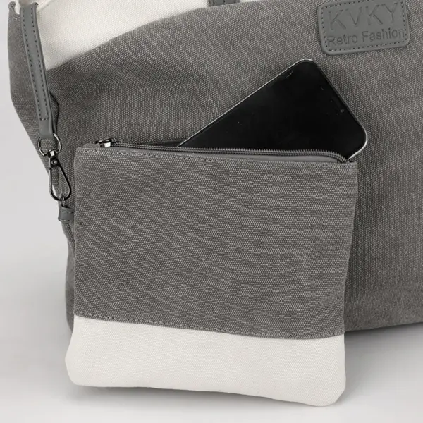 Large capacity retro style canvas tote bag - Image 7