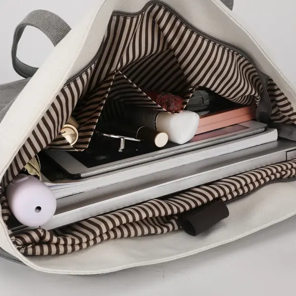 Large capacity retro style canvas tote bag - Image 10