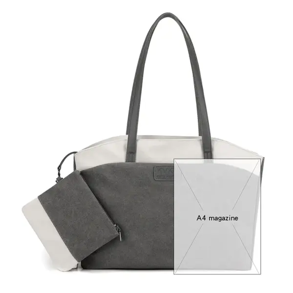 Large capacity retro style canvas tote bag - Image 2