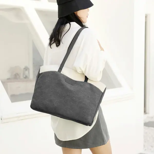 Large capacity retro style canvas tote bag - Image 17