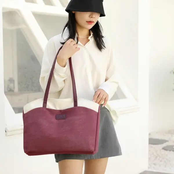 Large capacity retro style canvas tote bag - Image 18