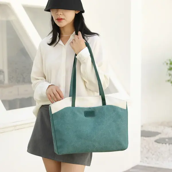 Large capacity retro style canvas tote bag - Image 21
