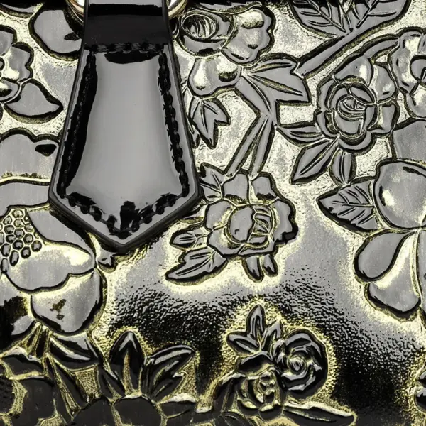 Flower embossed bright leather luxury handbag - Image 7