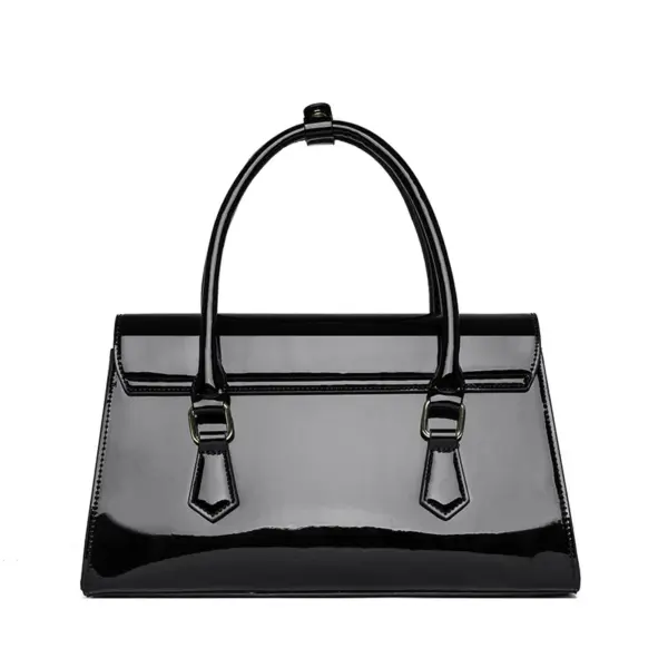 Flower embossed bright leather luxury handbag - Image 3