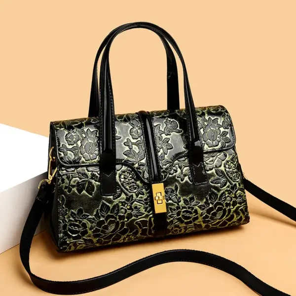 Flower embossed luxury designer handbag - Image 8