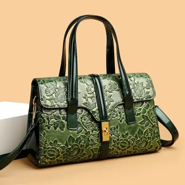 Flower embossed luxury designer handbag - Image 10