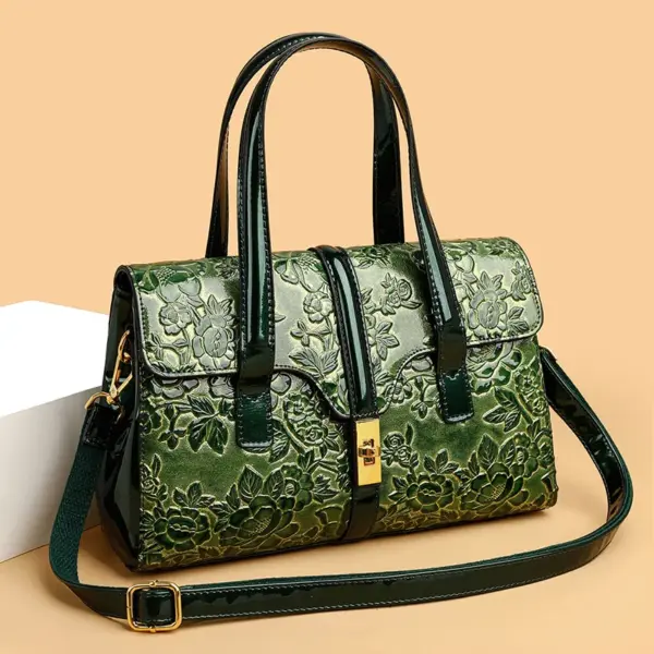 Flower embossed luxury designer handbag - Image 11