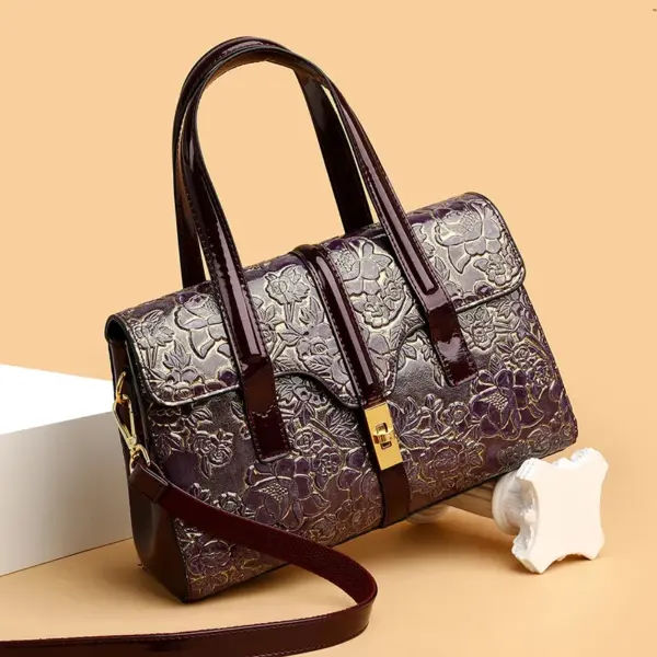 Flower embossed luxury designer handbag - Image 12