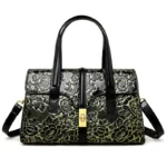 Flower embossed luxury designer handbag