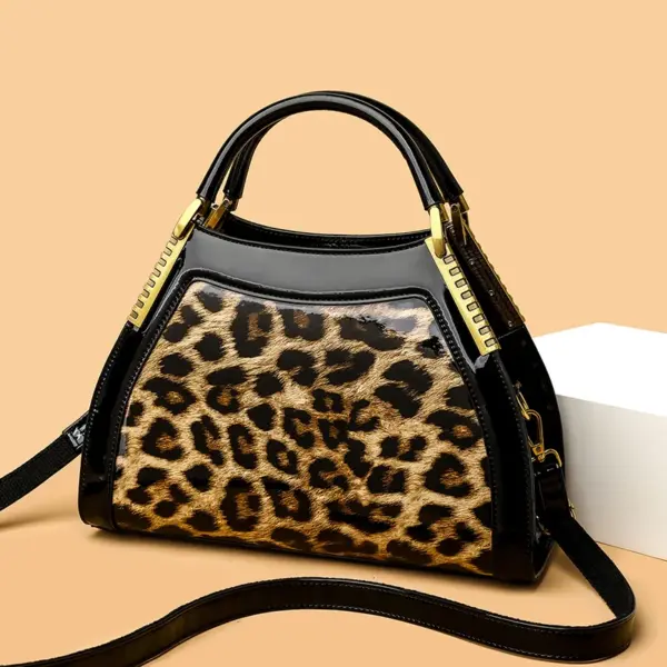 Luxury crocodile embossed bright leather handbag - Image 15