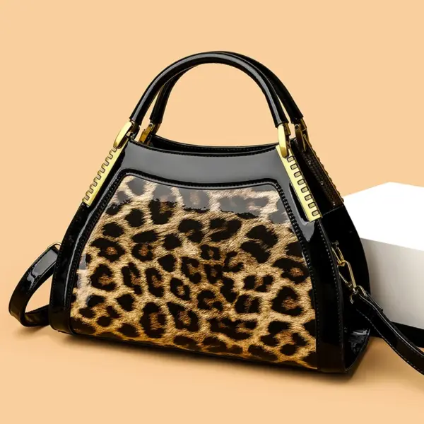 Luxury crocodile embossed bright leather handbag - Image 16