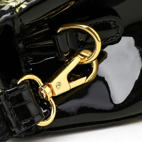 Stylish flower embossed bright leather handbag - Image 8