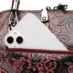 Vintage flower embossed luxury women tote bag - Image 10
