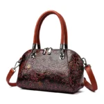Vintage flower embossed luxury women tote bag - Image 2