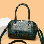 Vintage flower embossed luxury women tote bag - Image 13