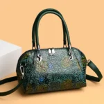 Vintage flower embossed luxury women tote bag - Image 14