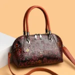 Vintage flower embossed luxury women tote bag - Image 15