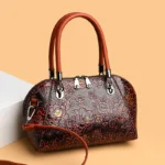 Vintage flower embossed luxury women tote bag - Image 16