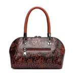 Vintage flower embossed luxury women tote bag - Image 4